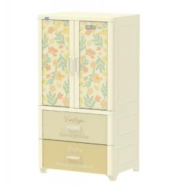 Tủ nhựa Wing 2 cánh 2 hộc - Kem hoa mới