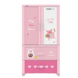 Tủ nhựa Wing 2 cánh 2 hộc - Hồng Heo